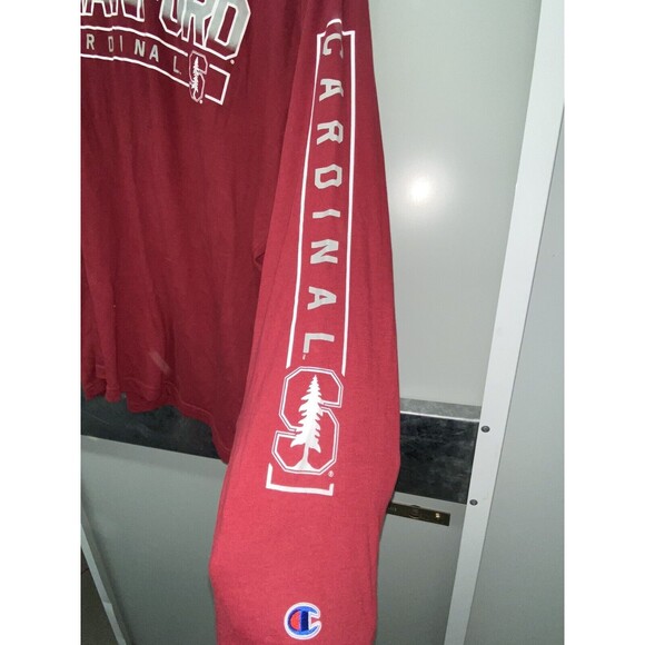 Stanford Cardinal Long Sleeve T-Shirt - Red Light Weight - Size 2XL - Champion - Picture 3 of 4